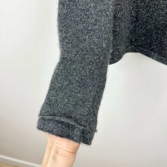 Ann Taylor Cashmere Sweater Long Sleeve Metallic Gray Classic Minimalist XS - Picture 4 of 10